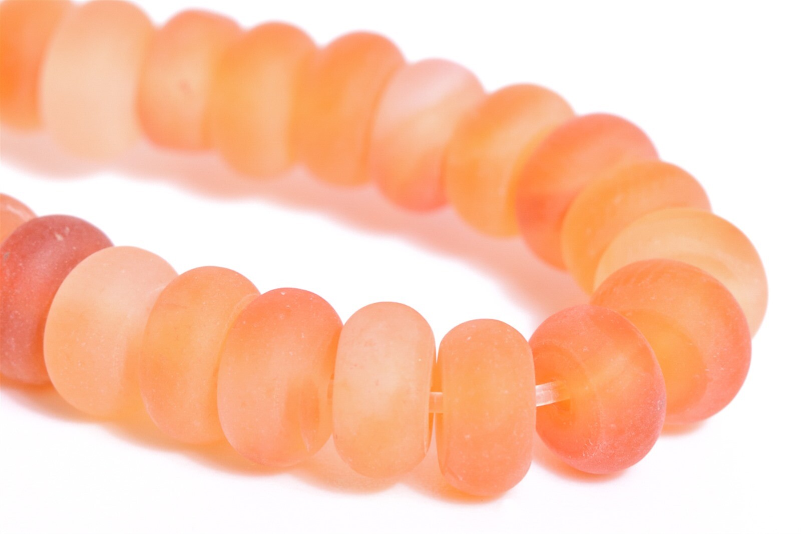 Matte Orange Red Striped Agate Beads Grade AAA Rondelle Loose Beads 6x3MM 8x4MM