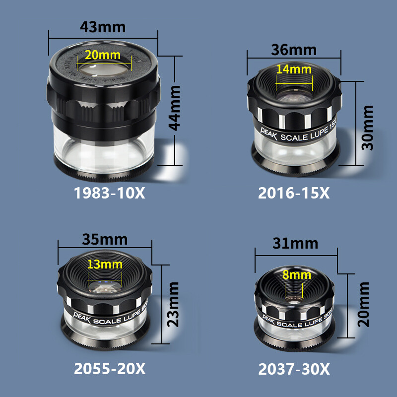 1983-10x,2016-15x /2055-20x /2037-30x PEAK Loupe Magnifier With Standard Scale