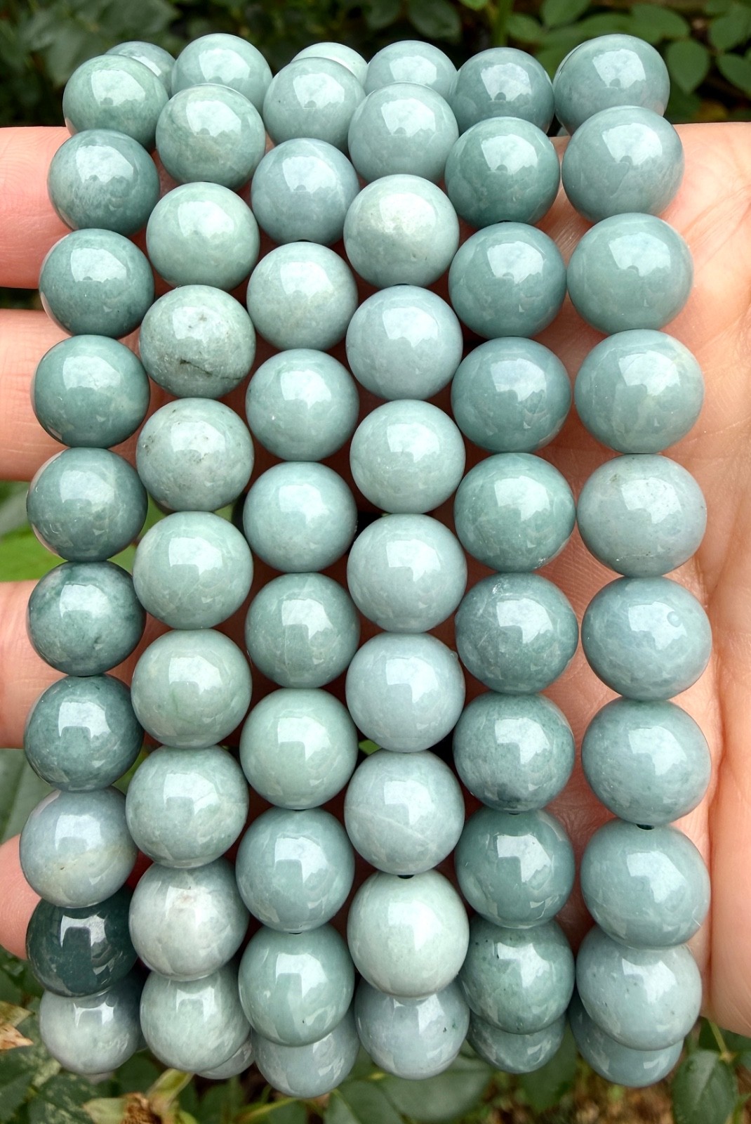 Wholesale 6 Pcs 9.5-10mm Jade Jadeite natural crystal Stretch Bracelet 8”