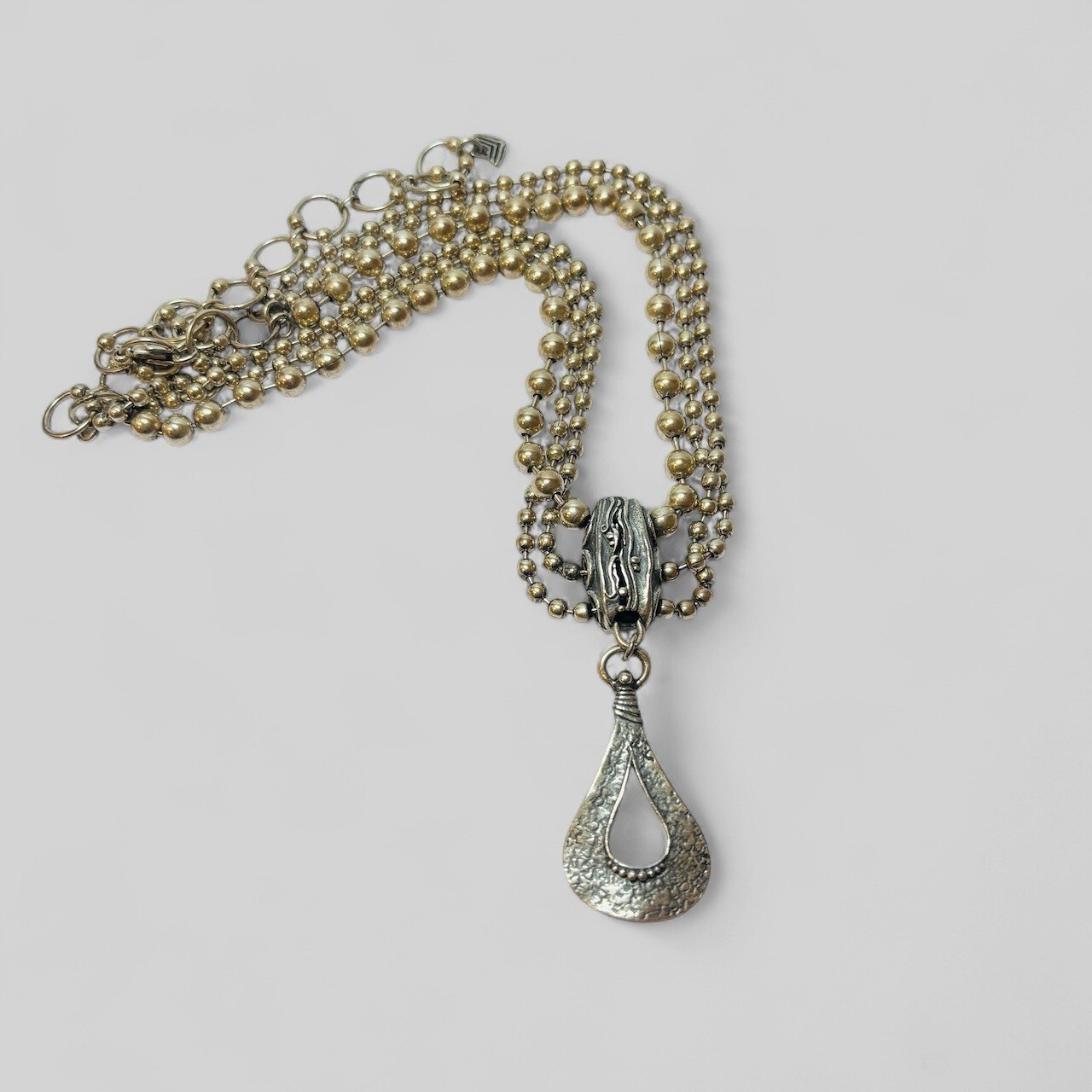 Silpada Sterling 925 Silver Multi Strand Beaded Necklace 15 in