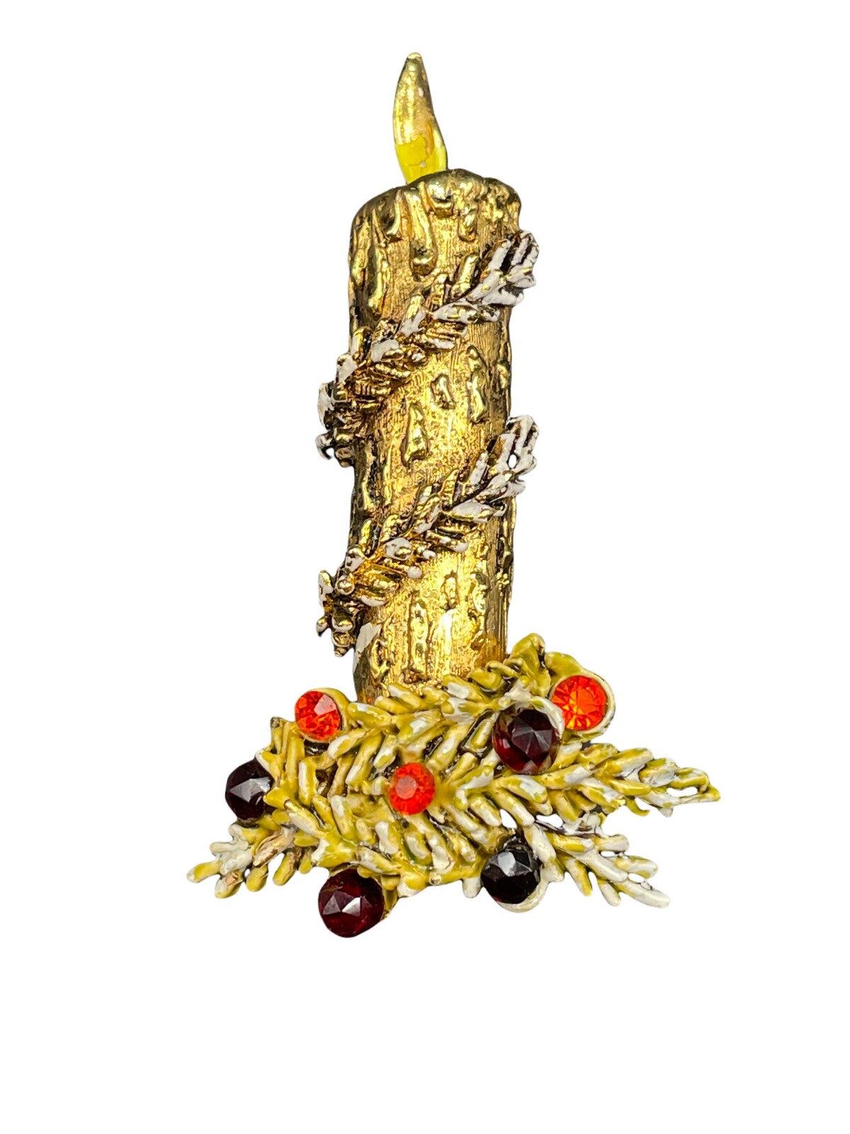Art Co, Arthur Pepper, Vintage Christmas Candlestick Brooch 1940’s -1970’s