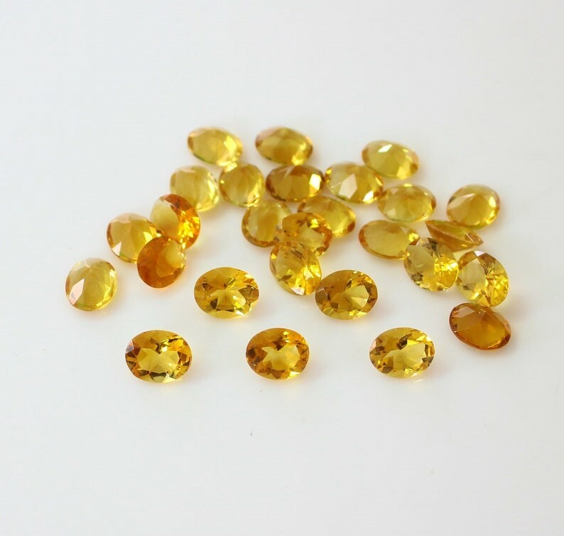 200 Pcs Natural Citrine 5x3mm Oval Shape Faceted Cut Calibrated Loose Gemstone