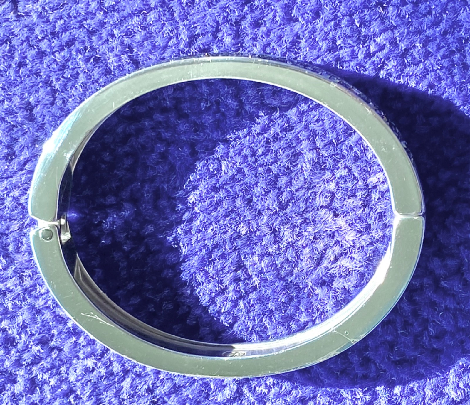 BRIGHTON CRYSTAL ROCKS SILVER DRUSY QUARTZ CRYSTAL SLVR THIN HINGED BRACELET✨VTG