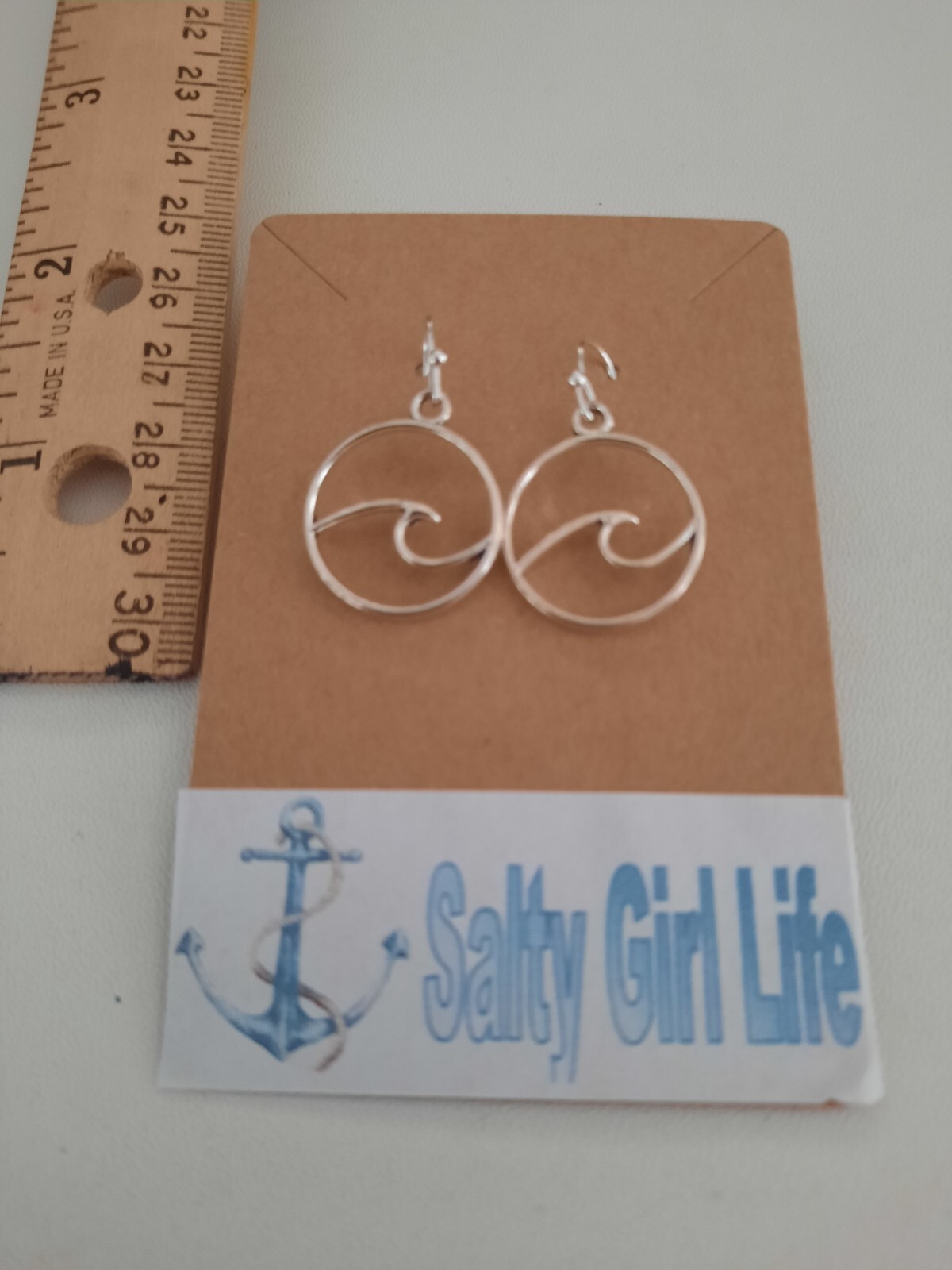 Ocean Wave Earrings 0.75″ Stainless Steel Hypoallergenic Ear Wires