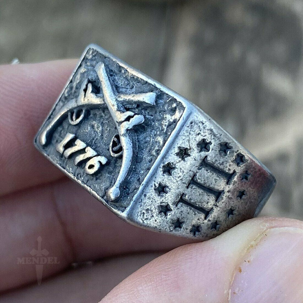 MENDEL Retro Mens US Military Patriotic Army Gun Biker Ring For Men Size 7 8-15