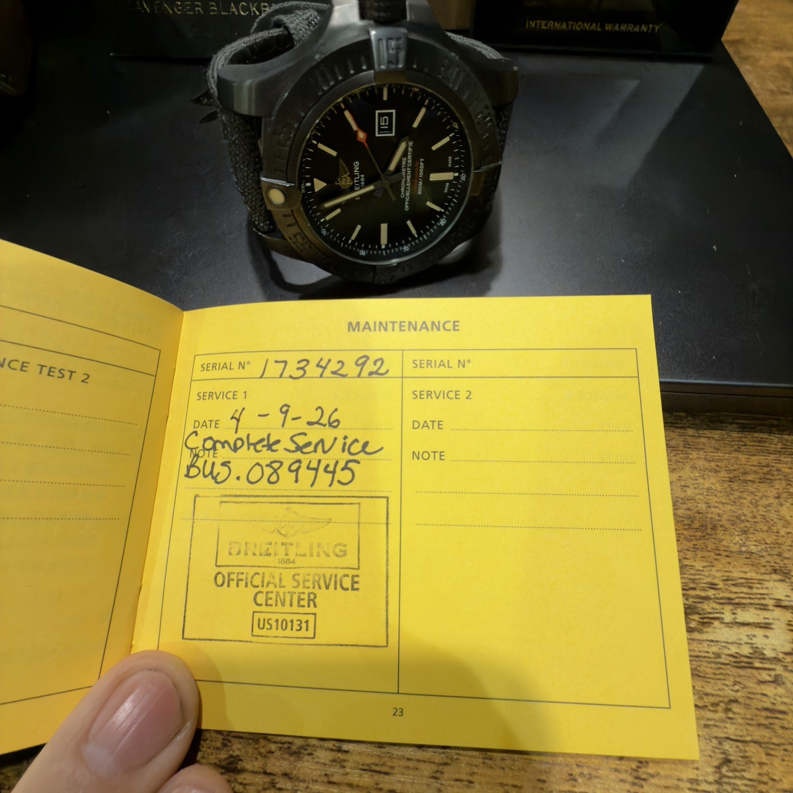 Breitling Avenger Blackbird 48MM Titanium Canvas Strap Men’s Watch V1731010 BD12
