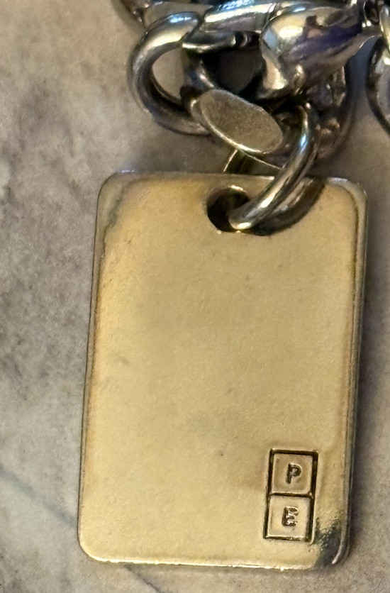 Chunky Miami Cuban Link 40 in Chain Stainless Steel w P E Engraved ID Tag