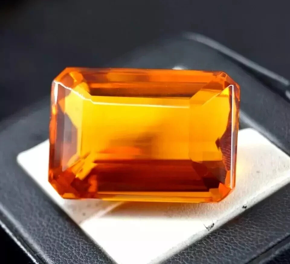 Emerald Cut Brazilian Natural Topaz 80.85 Ct EGL Certified Orange Loose Gemstone