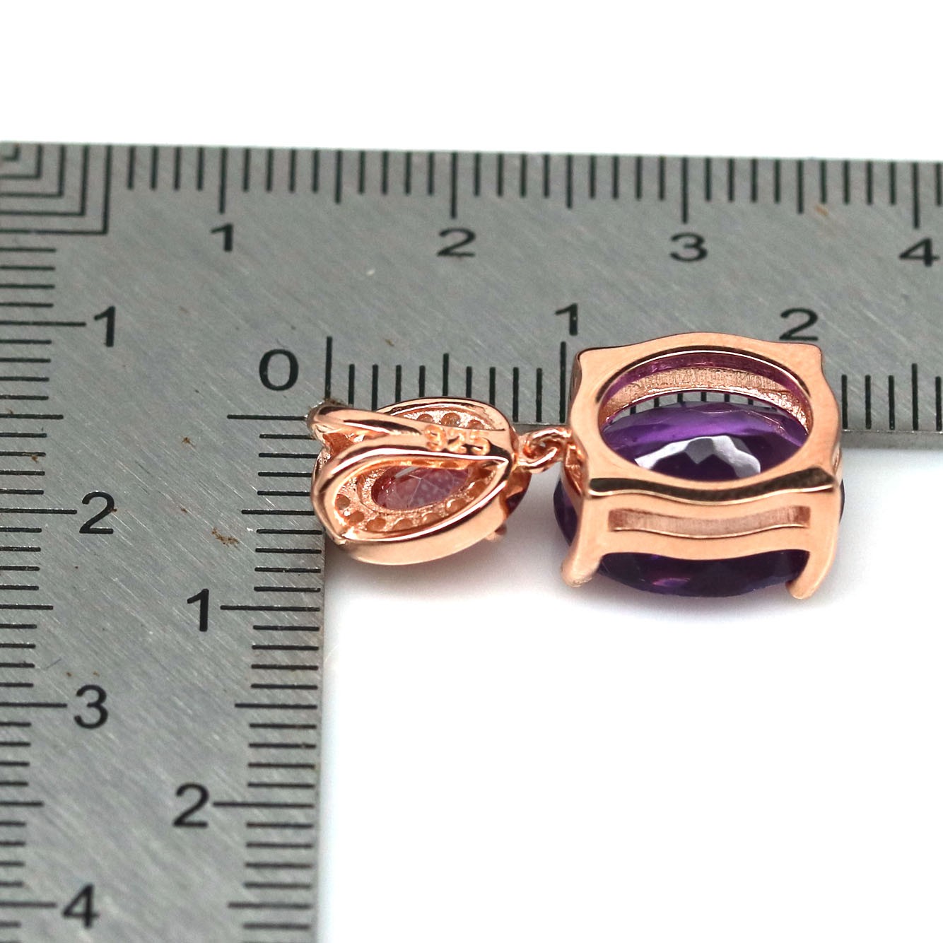 Purple Amethyst Topaz Zircon Pendant 925 Sterling Silver