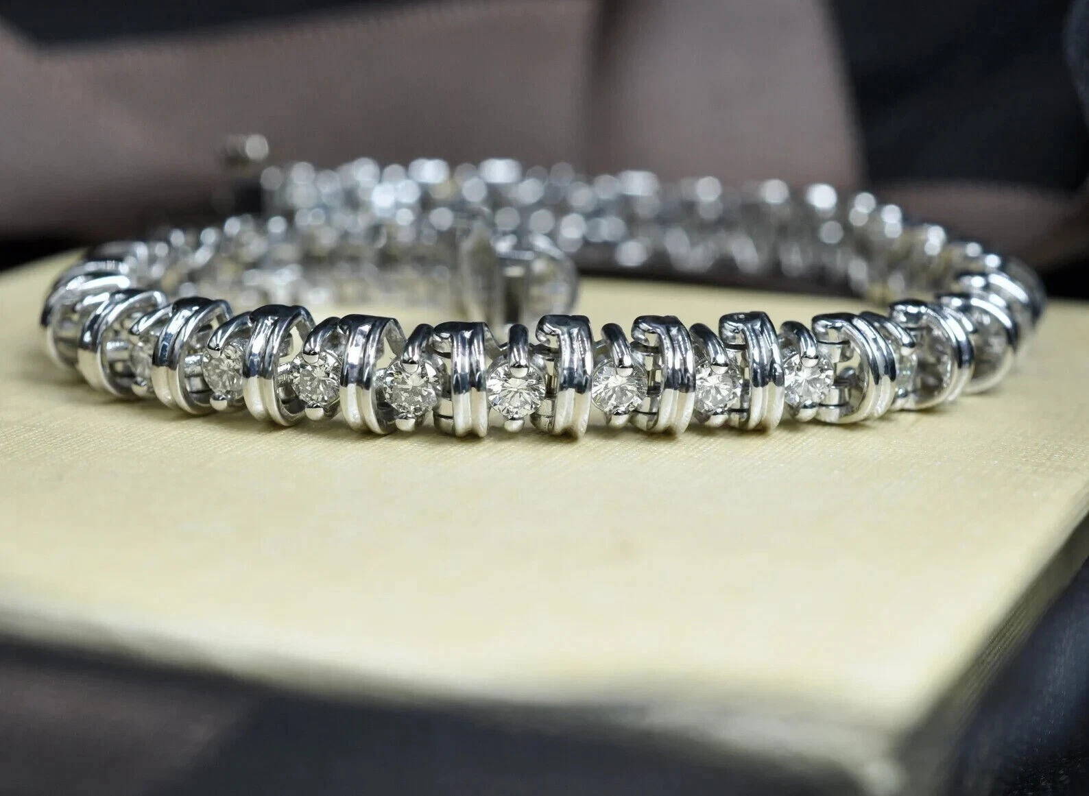 14K White Gold Finish Diamond 5Ct Round Cut Lab Created Women’s Tennis Bracelet