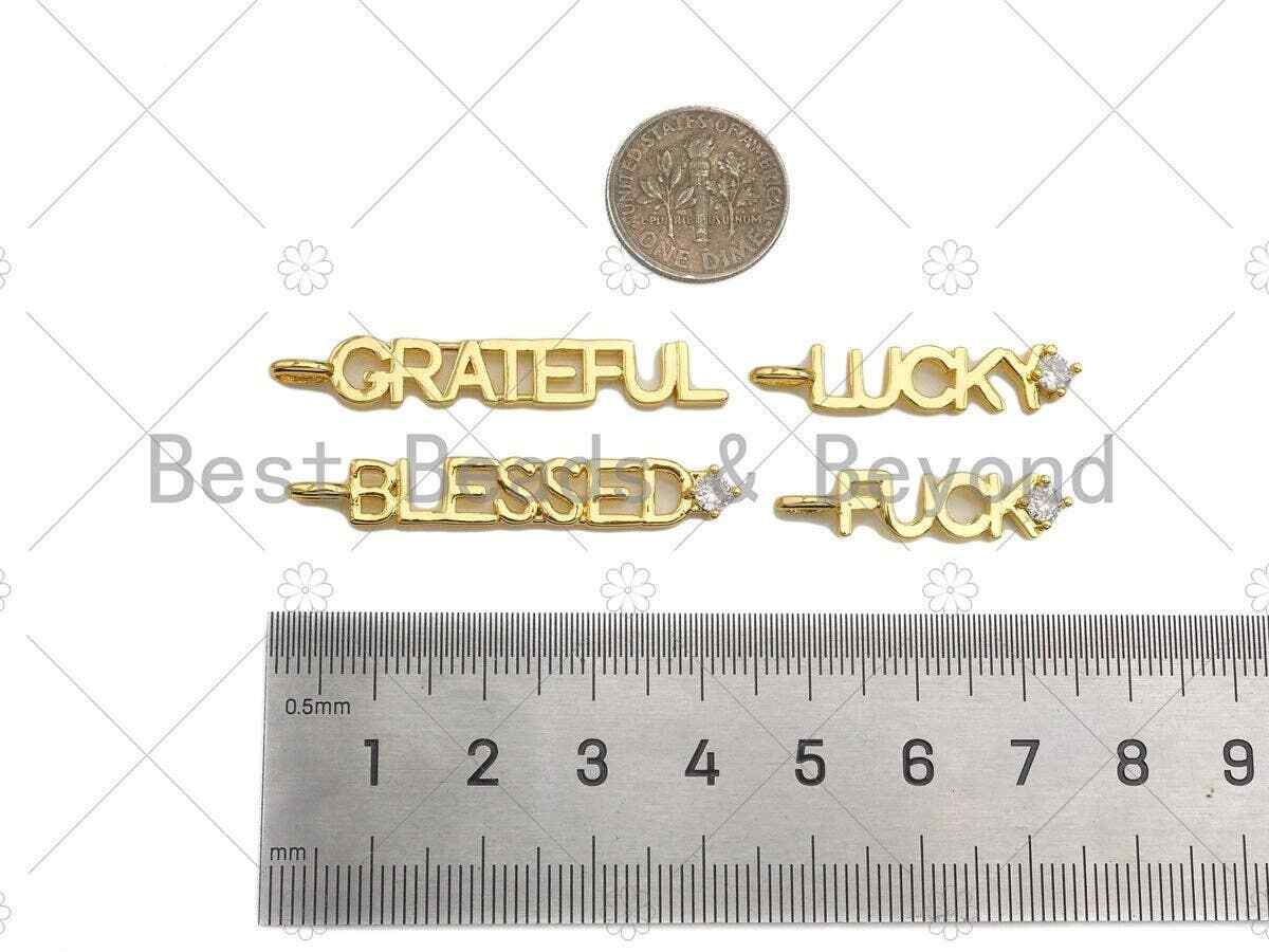 CZ Micro Pave English Words Shape Pendant,Cubic Zirconia Charm,Necklace