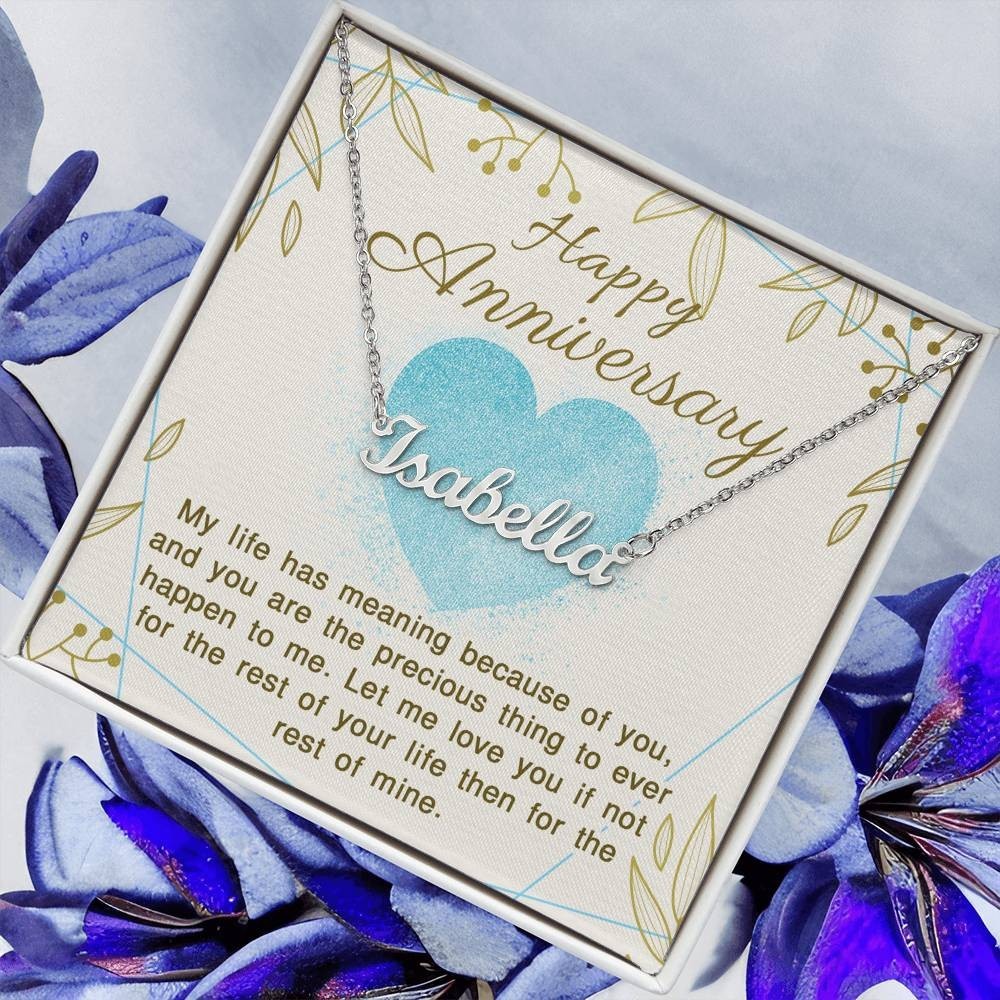Personalized Name Necklace Anniversary Gift for Wife Custom Script Jewelry