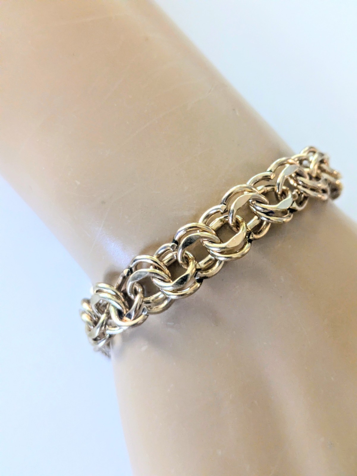 Beautiful Vintage ELCO 12kt Gold Filled Double Link Charm Bracelet