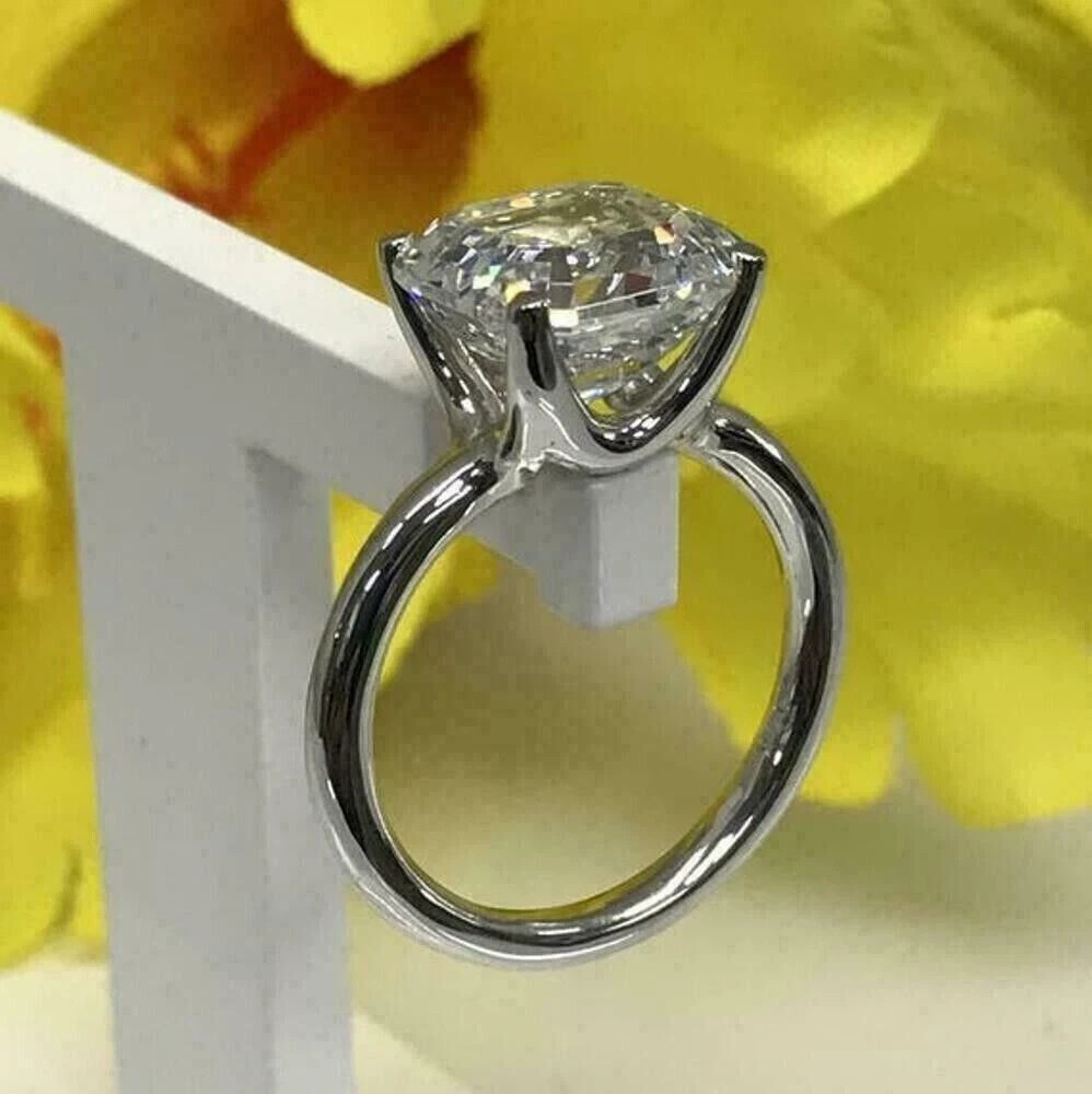 Certified 3.00 Ct Off White Diamond Solitaire Statement Ring, 925 Silver