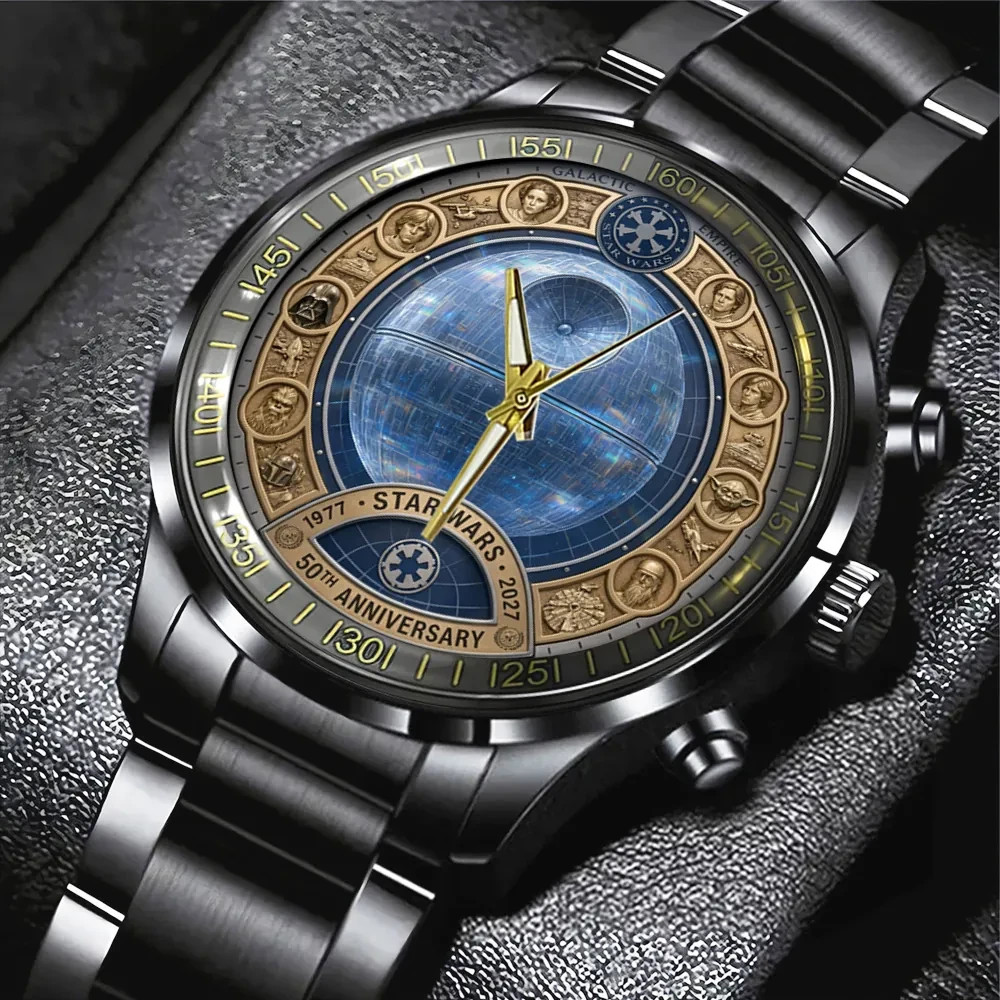 Star Wars 50th Anniversary Black Stainless Steel Watch – 7694