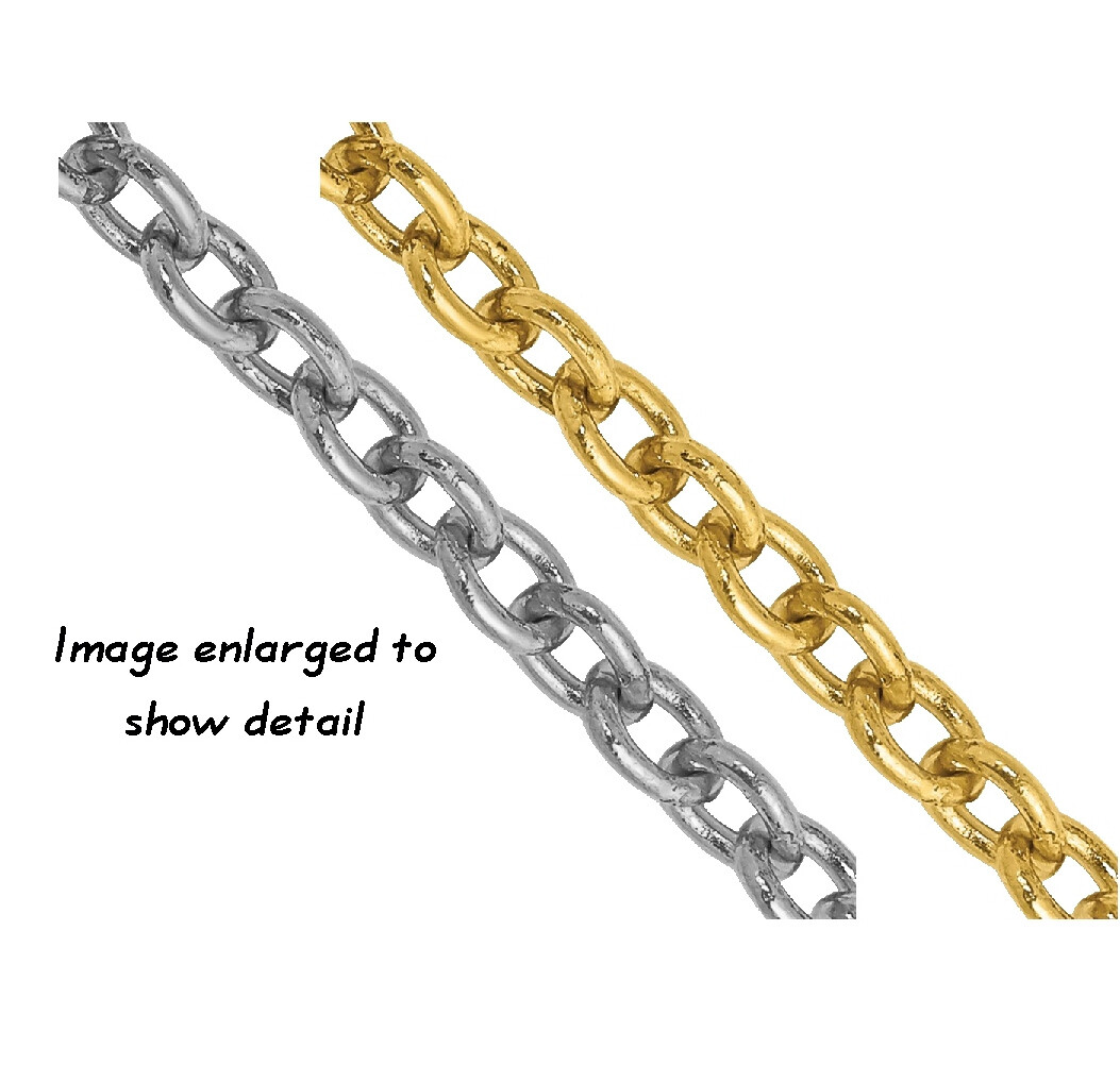 Cable Pendant Chain – Solid 14K Yellow or White Gold – 9, 10, 14, 16, 18, 20, 22