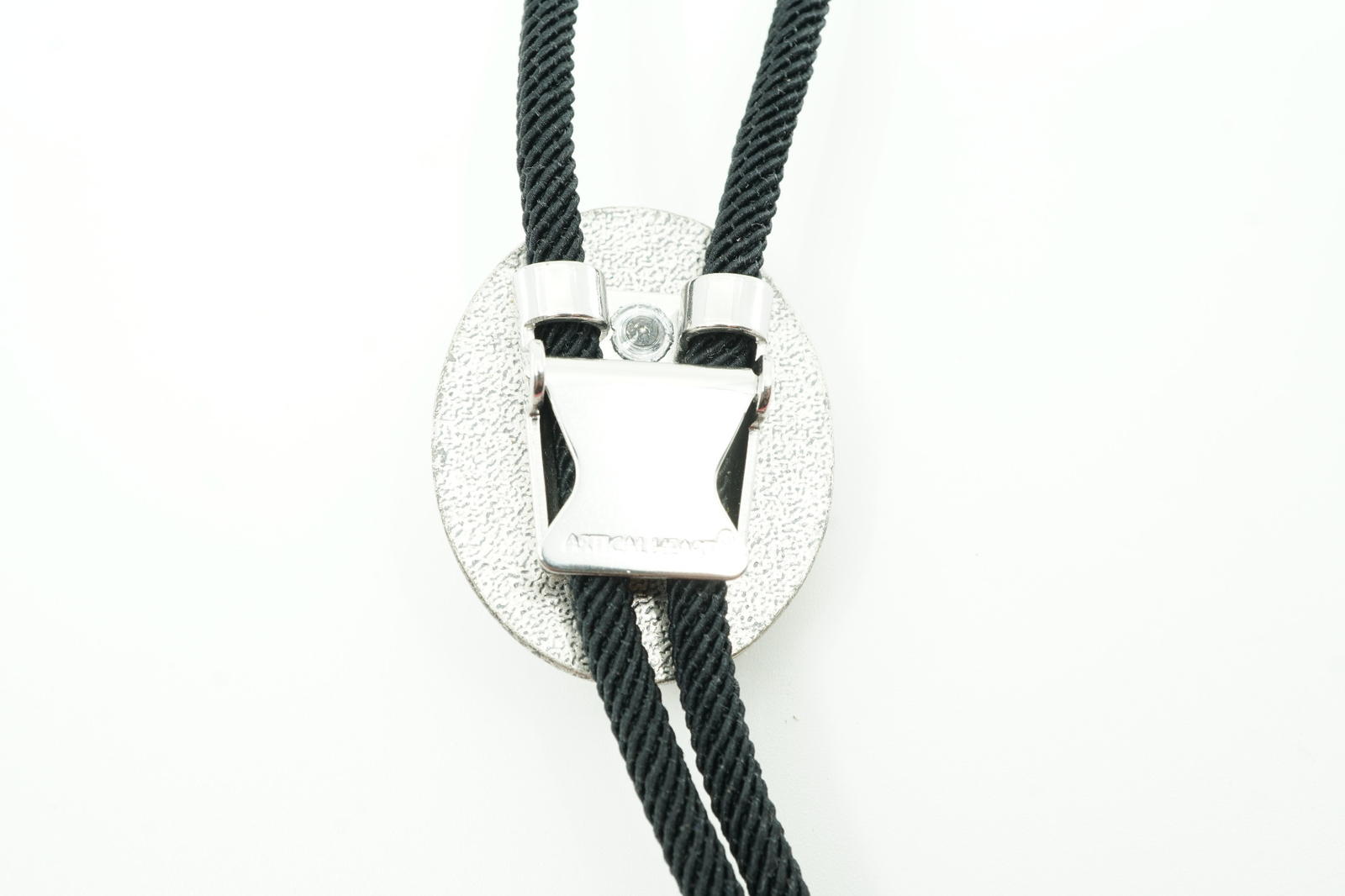 Natural Crazy Lace Agate Stone Western Cowboy Rodeo Braided Fabric Neck Bolo Tie