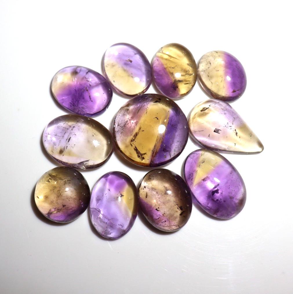 Ametrine Cabochon Bio Color Gemstone All Shape Available 15–30 mm Size