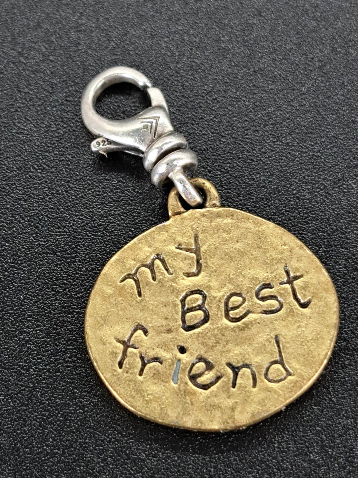 Silpada Sterling Silver & Brass Puppy Clip-On “My Best Friend” Charm C2542 (J58)