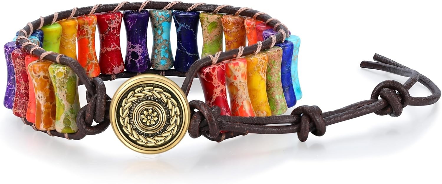 Inspirational 7 Chakra Bracelet – Handmade Natural Stone Jewelry for Self-Love