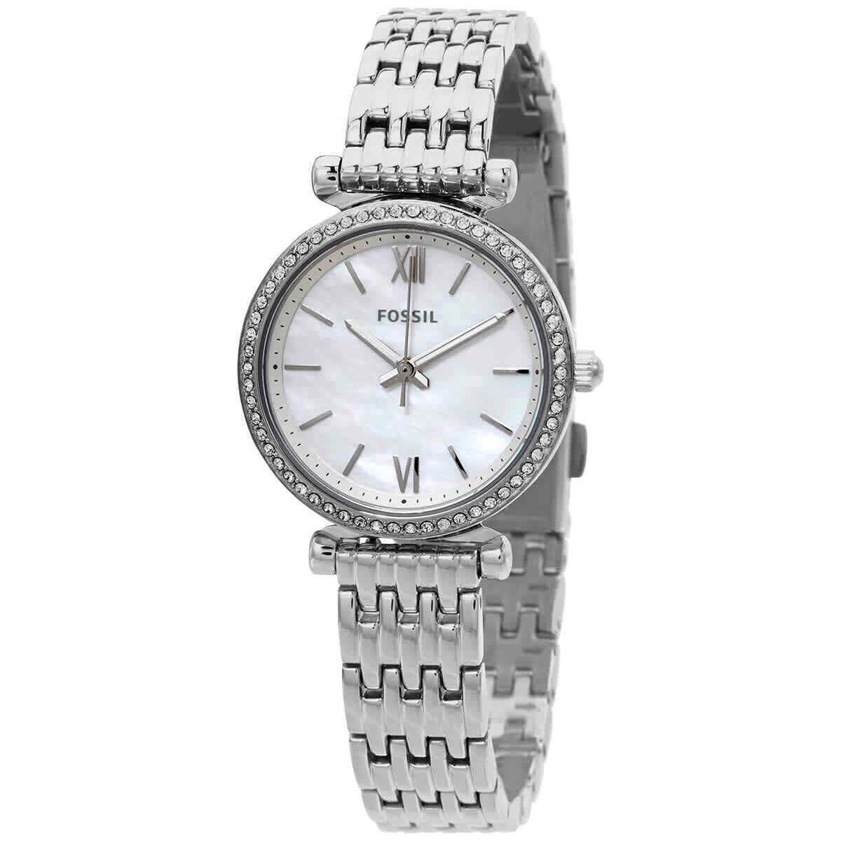 Fossil Ladies Carlie Mini Quartz Crystal Mother of Pearl Watch – ES4647 NEW