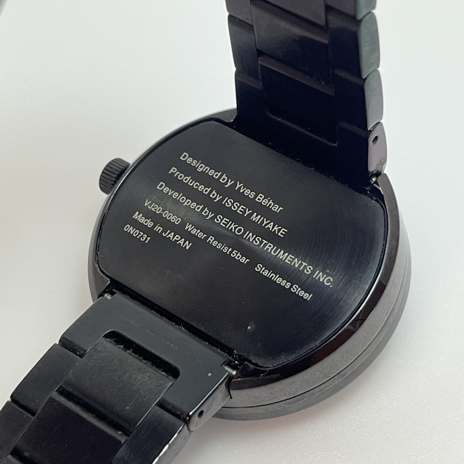 SEIKO ISSEY MIYAKE VUE SILAV002 by YVES BEHAR Black Quartz Watch Japan Rare#B753