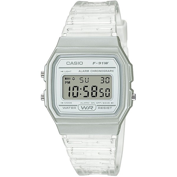 CASIO F-91WS-7JH Classic Digital Watch Clear White Skeleton Japan New