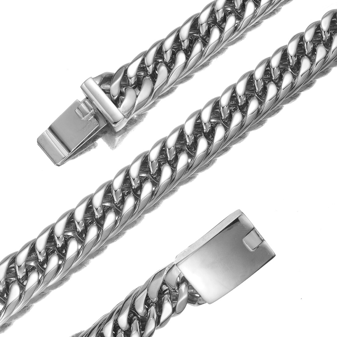 13/16mm Men’s Gold Tone Stainless Steel Curb Cuban Link Chain Necklace 16in-40in