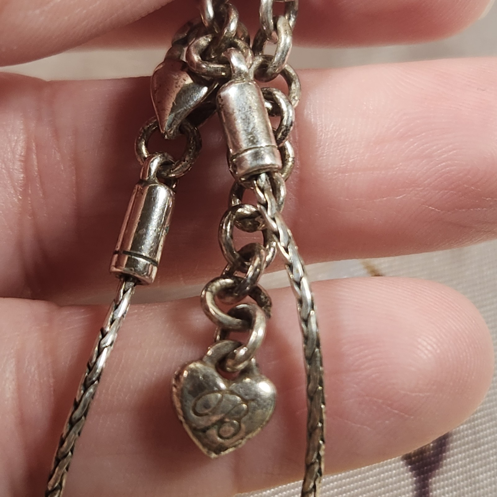 Brighton Fortino Silver Topaz & Clear Crystal Reversible Pendant Necklace.