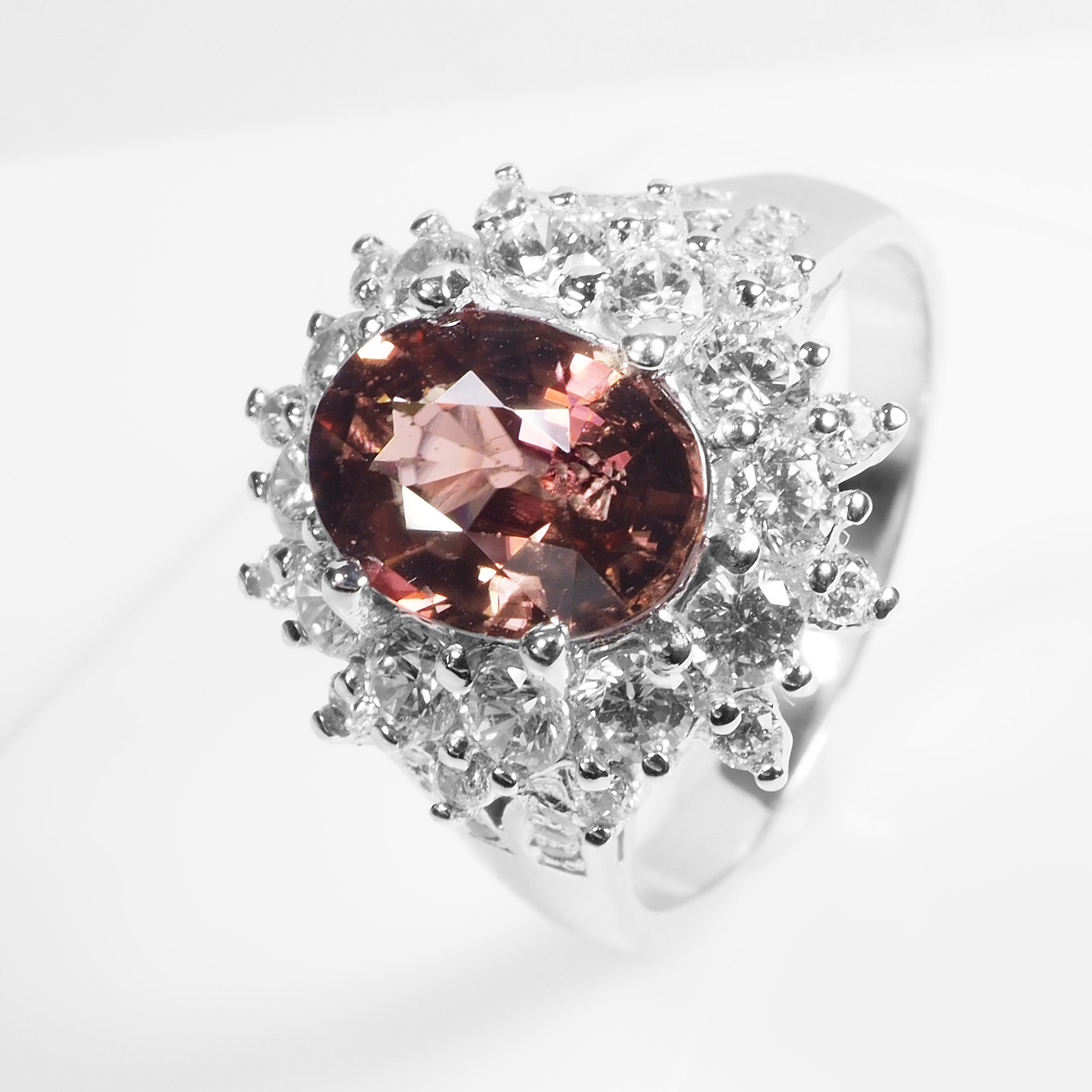 Estate Imperial Champagne Zircon 2.45Ct 925 Sterling Silver Gemstone Fine Rings