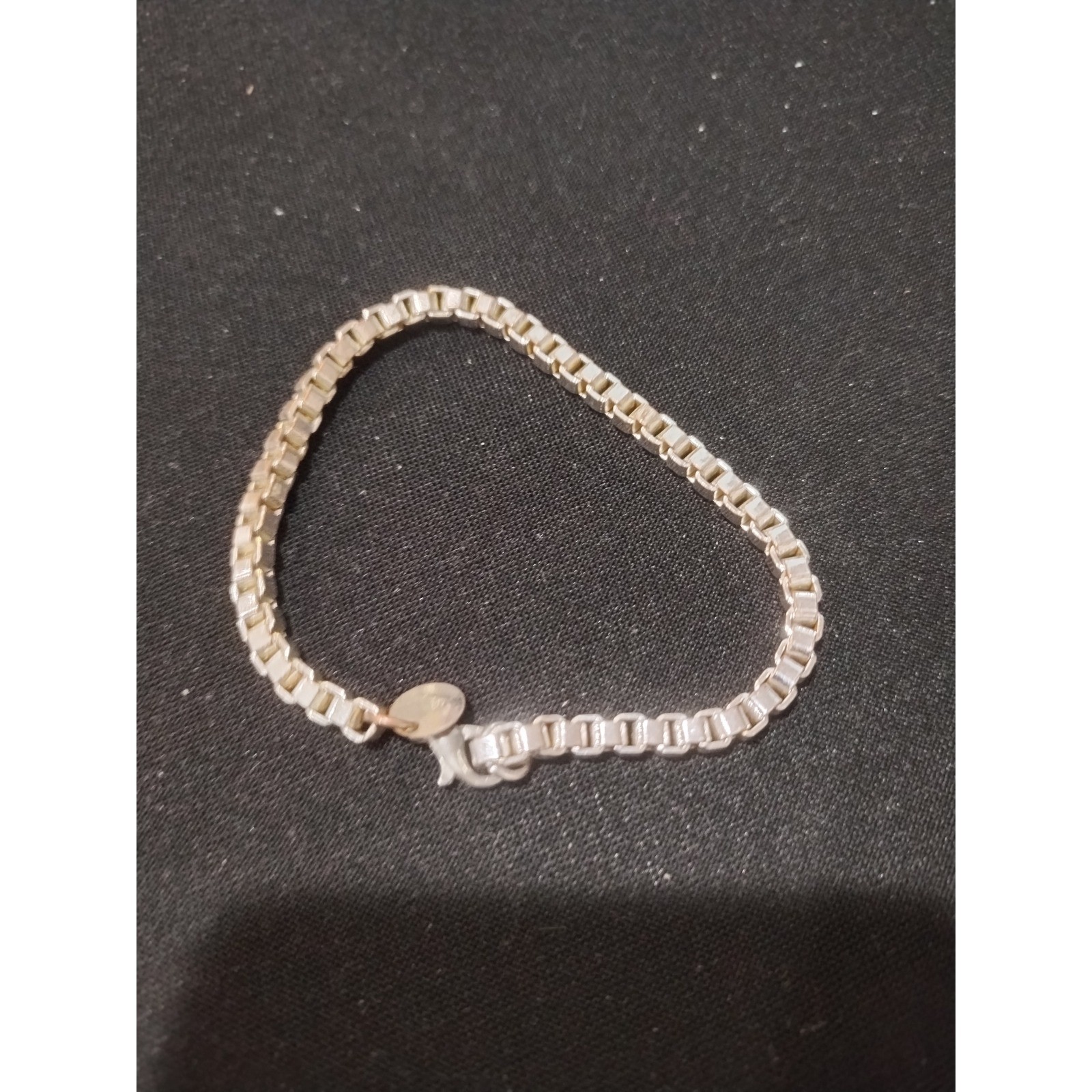 925 Sterling Silver Box Chain Link Bracelet Polished Lobster Clasp Hallmark