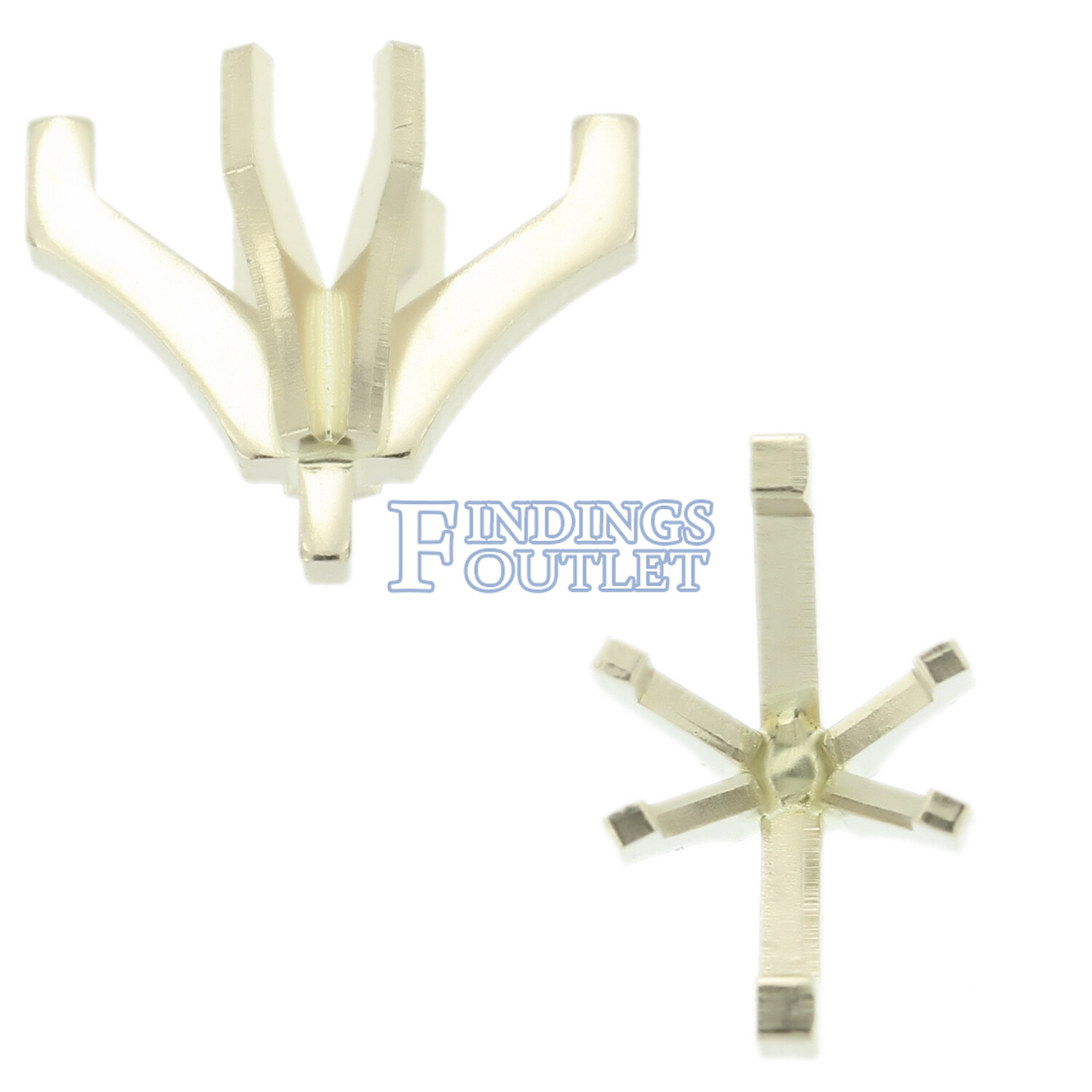 14K White Gold Marquise 6 Prong Peg Head Setting Standard Style For Center Stone