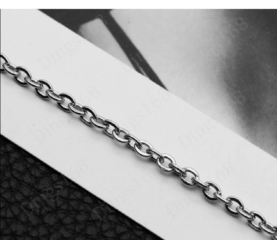 Genuine 18K White Gold Filled Tarnish-Free 16″/18-26″ Cable Chain Necklace N146W