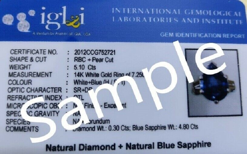 1.60 Ct Natural Sapphire Diamond Engagement Proposal Ring 14K Solid White Gold