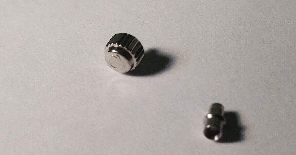 For Om screwdown crown S/S 5.4mm-5.5mm with tube, see photos. NEW 5474
