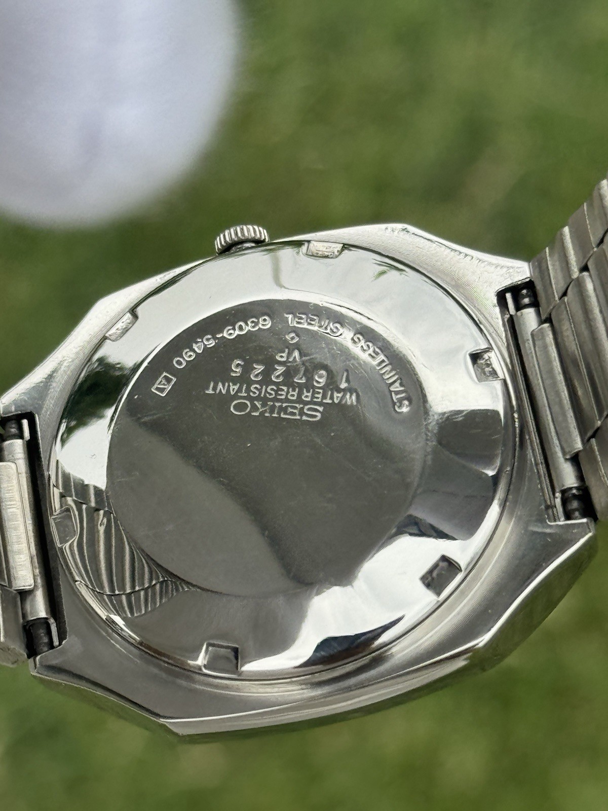 Vintage Seiko 5 Automatic 6309 Mens WristWatch Silver TV Dial Day Date Japan 21J