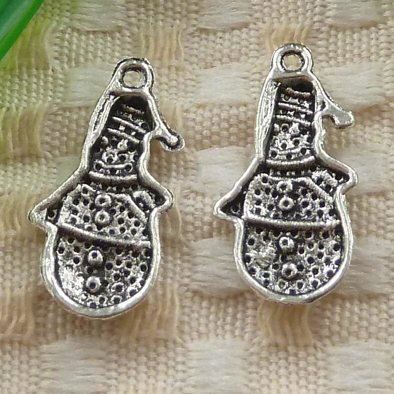 210 Pcs Tibetan Silver Snowman Charms Pendant 25X12MM S3638 DIY Jewelry Making