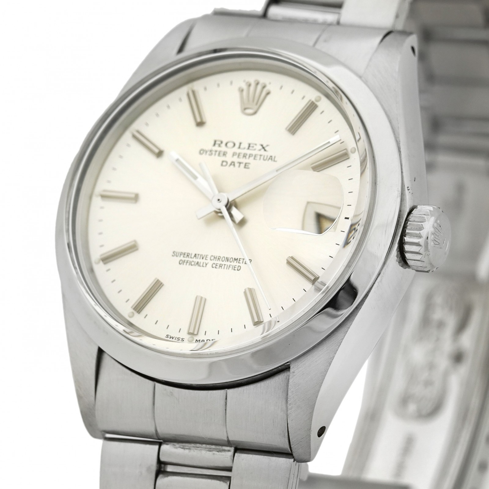 ROLEX Oyster Perpetual Date 1500 Automatic Silver Dial Men