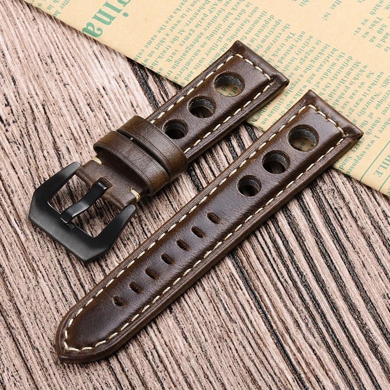 New Correa De Reloj De Piel De Vaca Pulsera De Cuero Genuino De 20mm 22mm Y 24mm