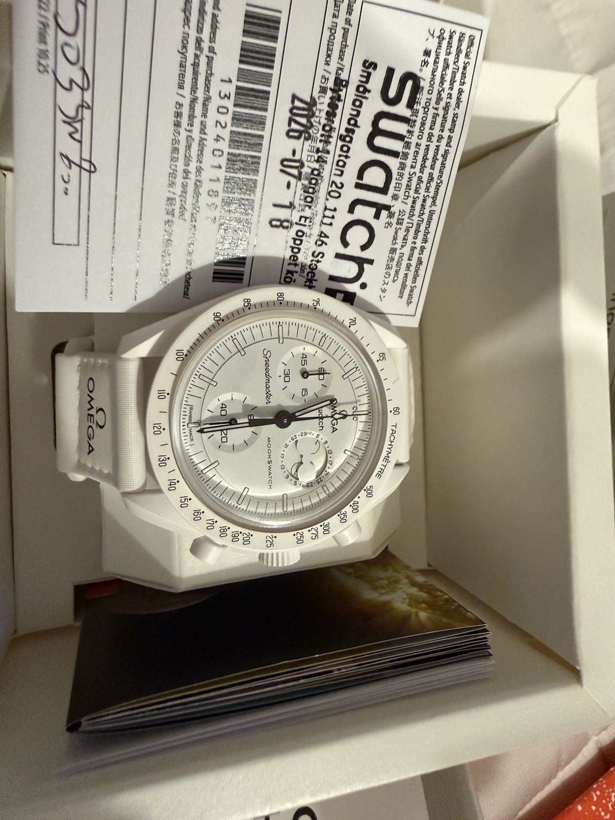 OMEGA x Swatch MoonSwatch Moonphase White Quartz Chrono Tachymeter 42mm