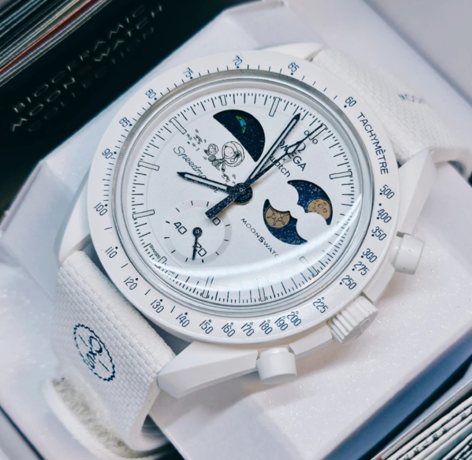 Swatch Snoopy Bioceramic MoonSwatch Mission To The Earthphase Cold Moon Watch