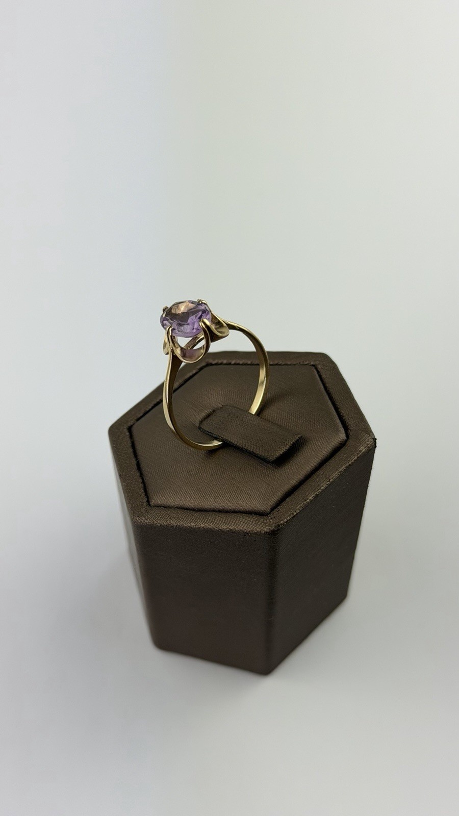 Amethyst 9ct Gold Ring , Vintage And Hallmarked , Yellow Gold