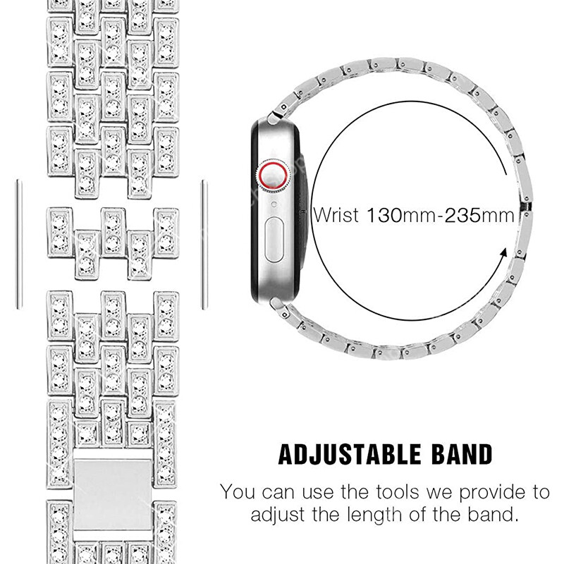 Apple Watch Band Women Luxury Diamond Jewelry Metal Strap For iWatch Series 6 SE