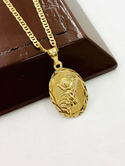 New Cadena y Medalla del Divino Nino 18″ para Hombre y Mujer en Oro Laminado 14K