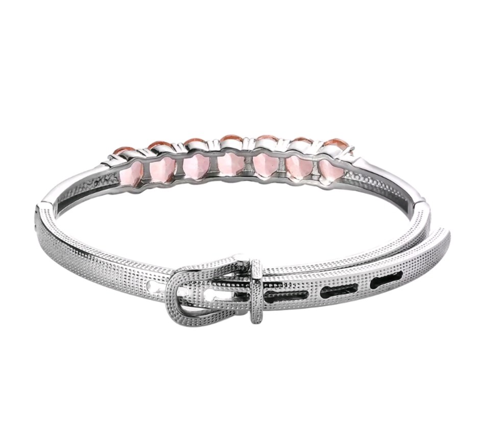 Morganique Quartz Adjustable Bangle Bracelet In 316L Stainless Steel 6.50-7.87in