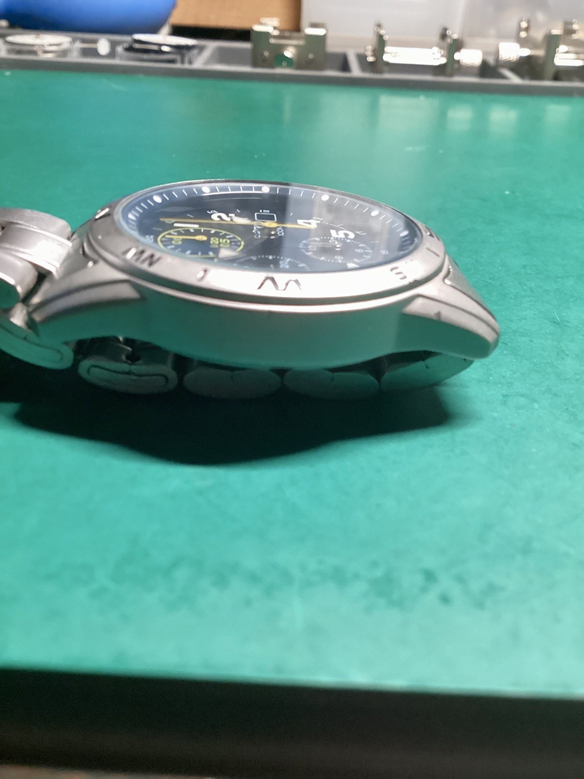 Seiko Chronograph SND379P1 SND379P Blue Dial Stailess Steel Quartz Men Watch