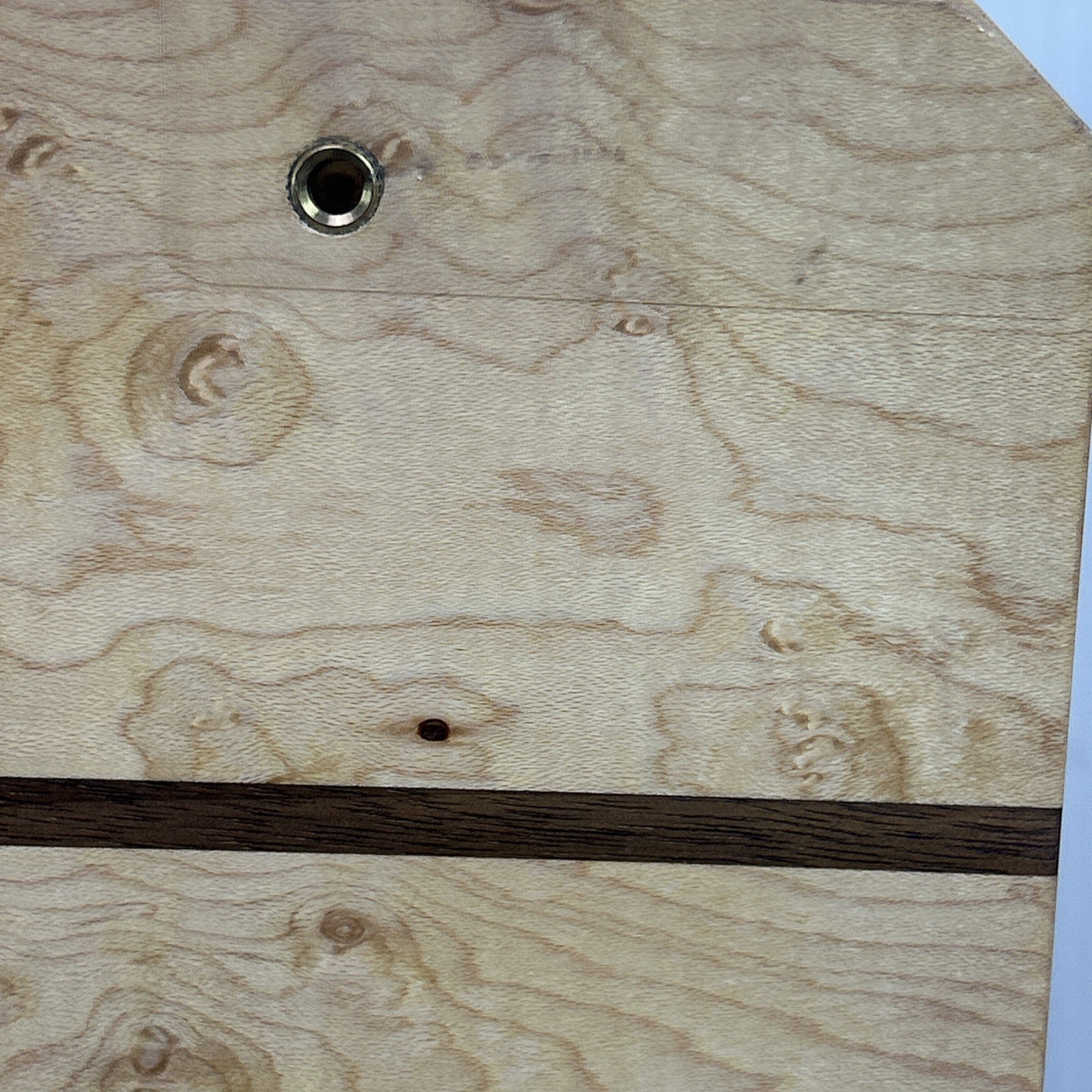 Jewelry Box Handmade Artisan Birdseye Maple Walnut Accent Inlay Lined Dovetail