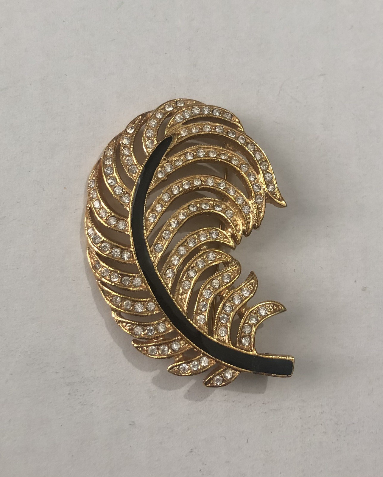 Elegant Feather Rhinestone Brooch Fashion Jewelry