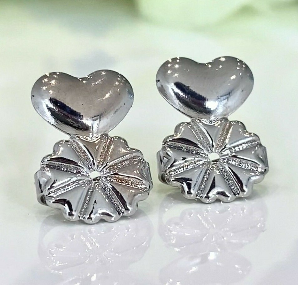 1 Pair Earring Lifters Gold Silver Earring Backs for Droopy Ears Hypoallergenic