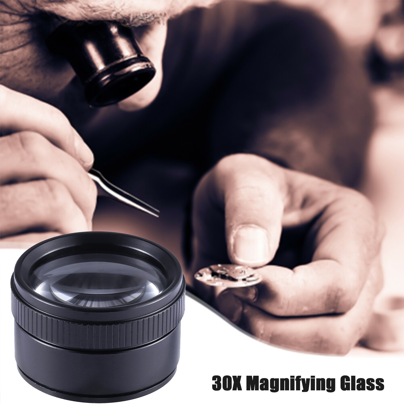 40X Jewelers Loupe Magnifier Light Jewelry Eye Loop Pocket Magnifying Glass Coin